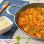 Fideuá de pollo y verduras