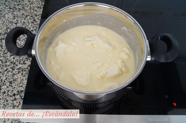 Relleno de la tarta de queso fria