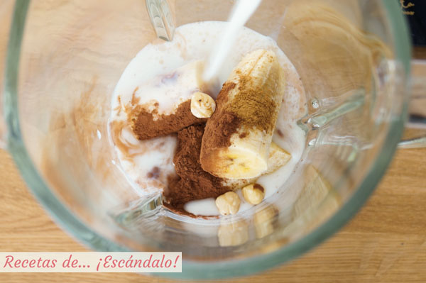 Batido de platano y chocolate