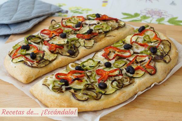 Receta de coca de verduras con masa casera