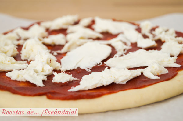 Pizza margarita con mozzarella fresca