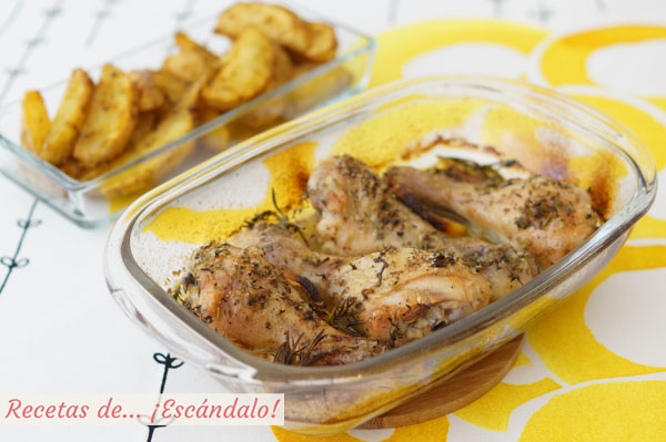 Receta de muslos de pollo al horno con limon