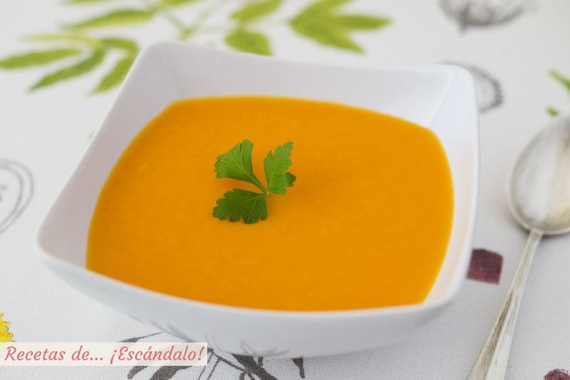 Pure de calabaza. Receta facil y saludable