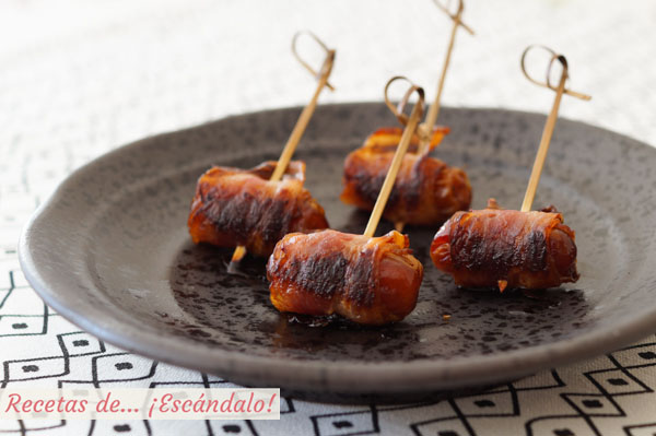 Receta de datiles con bacon al horno