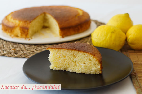Receta facil de bizcocho de limon y yogur muy esponjoso