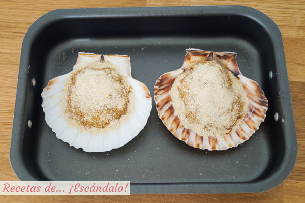 Vieiras al horno gratinadas