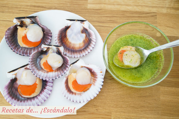 Zamburinas y salsa verde