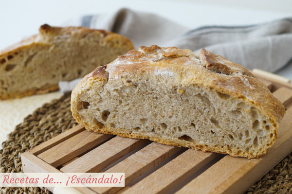 Corte de pan casero en cazuela. Receta muy facil para hacer pan en casa