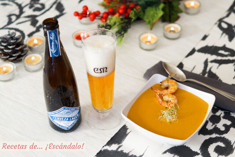 Crema de langostinos casera. Receta de Navidad con Casimiro Mahou