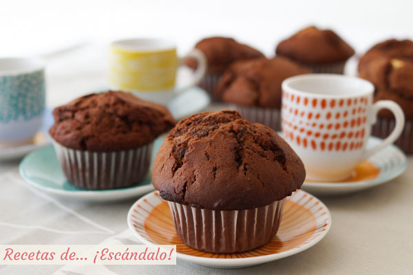 Como hacer muffins de chocolate caseros, faciles y riquisimos