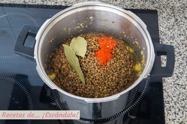 Lentejas estofadas con verduras