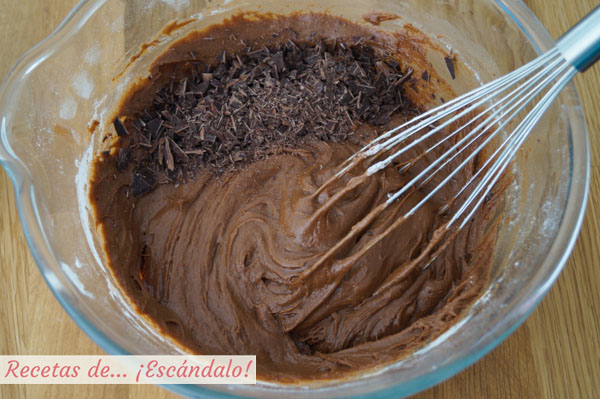 Masa para muffins de chocolate