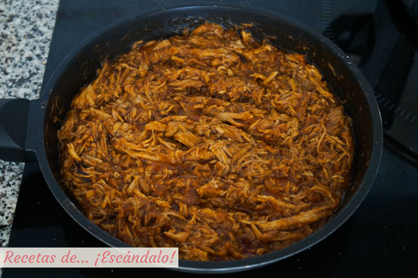Pulled pork bbq con salsa barbacoa casera