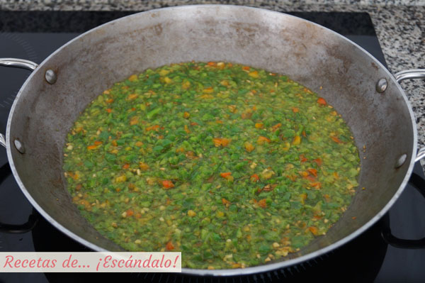 Sofrito de verduras para el arroz con pulpo