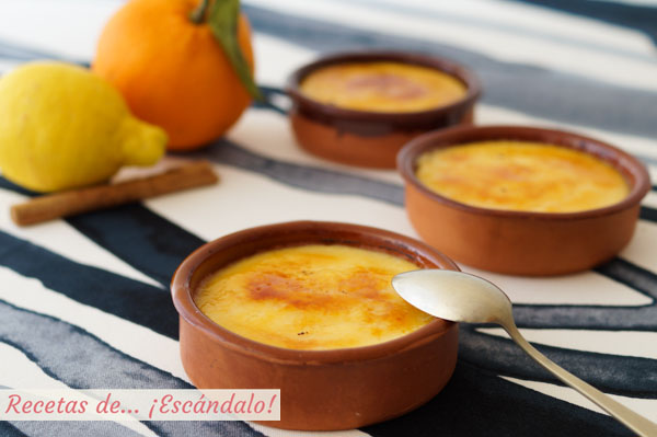 Como hacer crema catalana con su azucar quemada. Receta tradicional