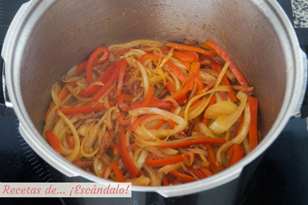 Verduras para el pollo al chilindron