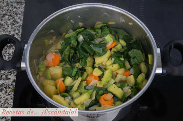 Ingredientes para el pure de verduras o crema de verduras
