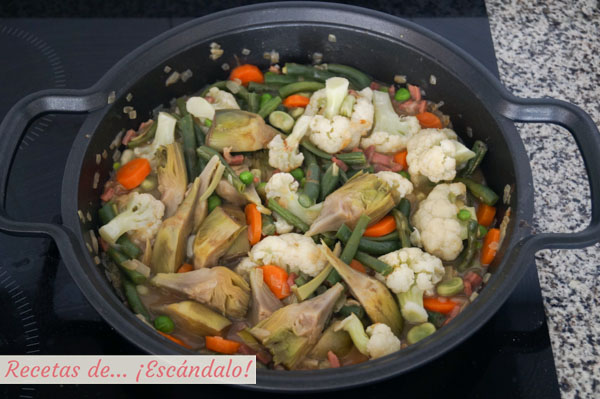 Menestra de verduras con jamon