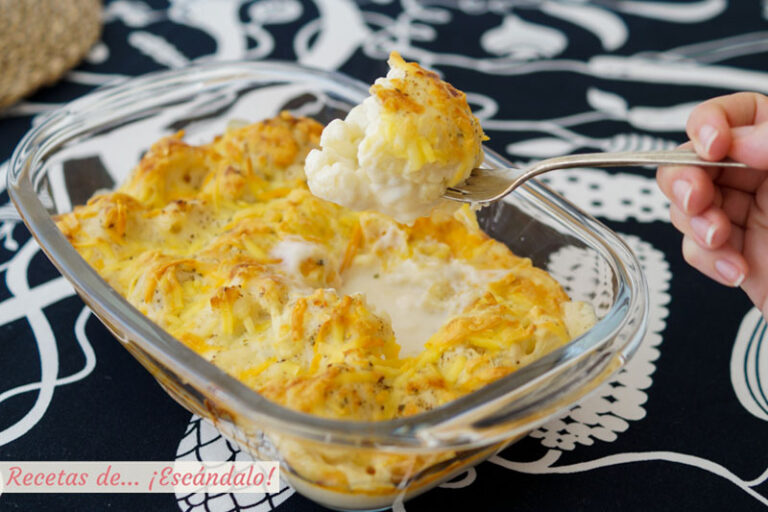 Coliflor con bechamel gratinada al horno