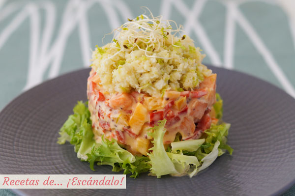 Como hacer ensalada de cangrejo o jaiba con pimientos y papaya