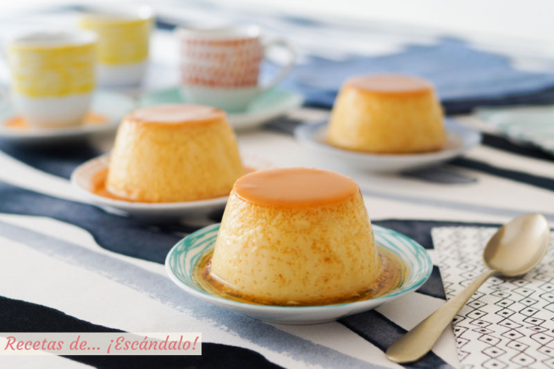 Flan de queso casero y cremoso. Receta muy facil