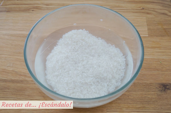 Limpiar arroz blanco