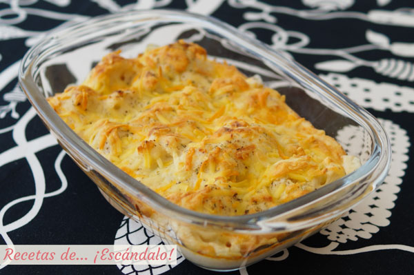 Receta de coliflor con bechamel gratinada al horno