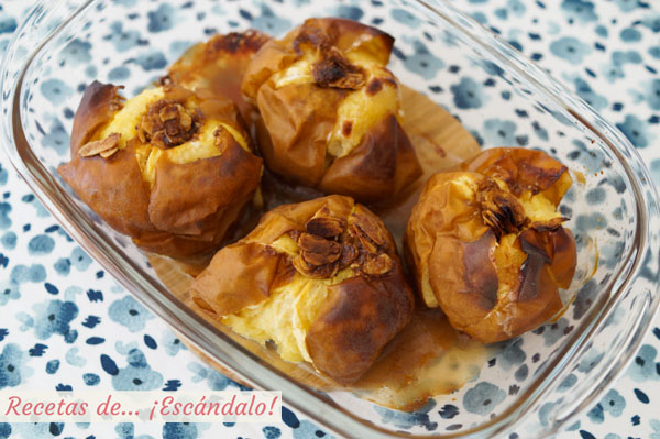 Receta de manzanas asadas al horno con canela y almendras