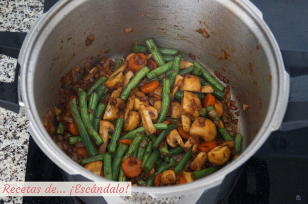 Verduras para el guiso de carne