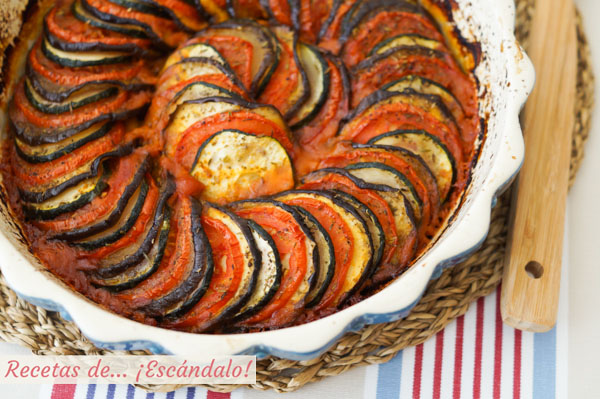 Receta de ratatouille de la pelicula. Deliciosas verduras al horno