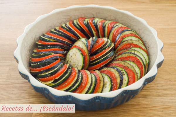 Receta de ratatouille de verduras al horno
