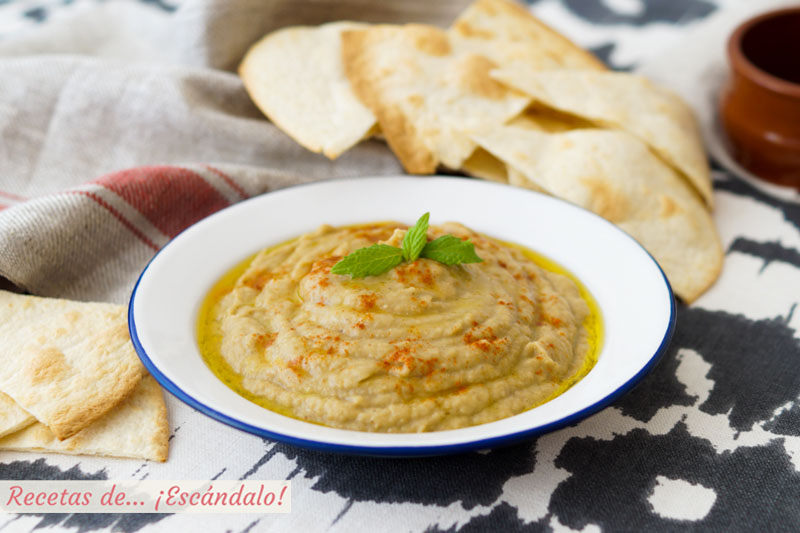 Baba ganoush, mutabal o pate de berenjenas. Receta arabe