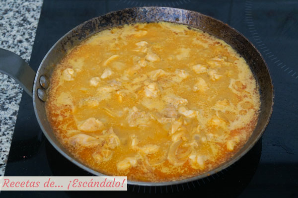 Pollo al curry con leche de coco