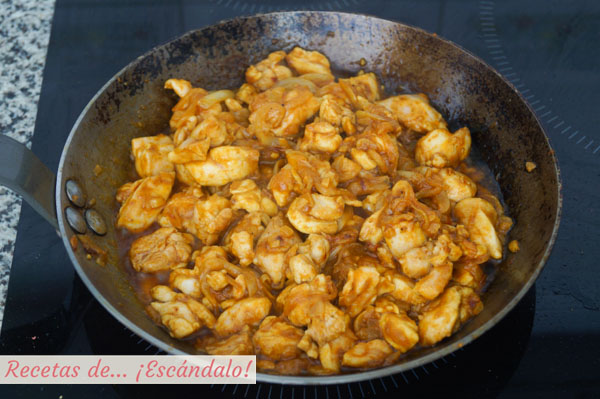 Receta de pollo al curry con arroz