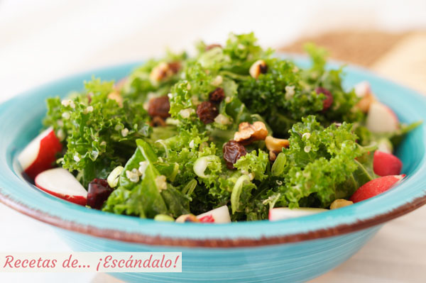 Como hacer ensalada de quinoa y kale con vinagreta de mostaza, deliciosa