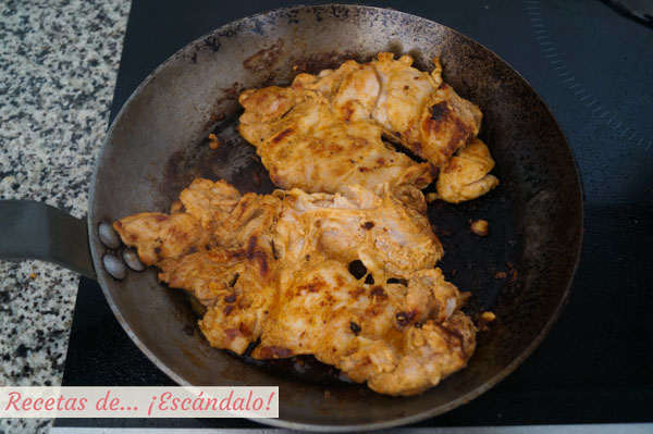 Pollo kebab marinado