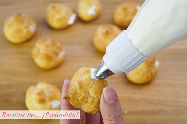 Como rellenar profiteroles