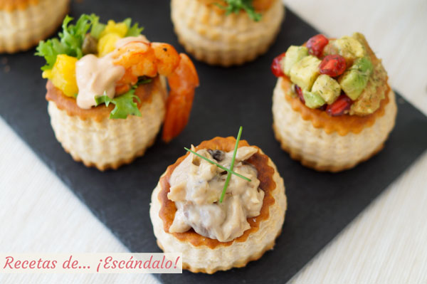 Volovanes rellenos para Navidad