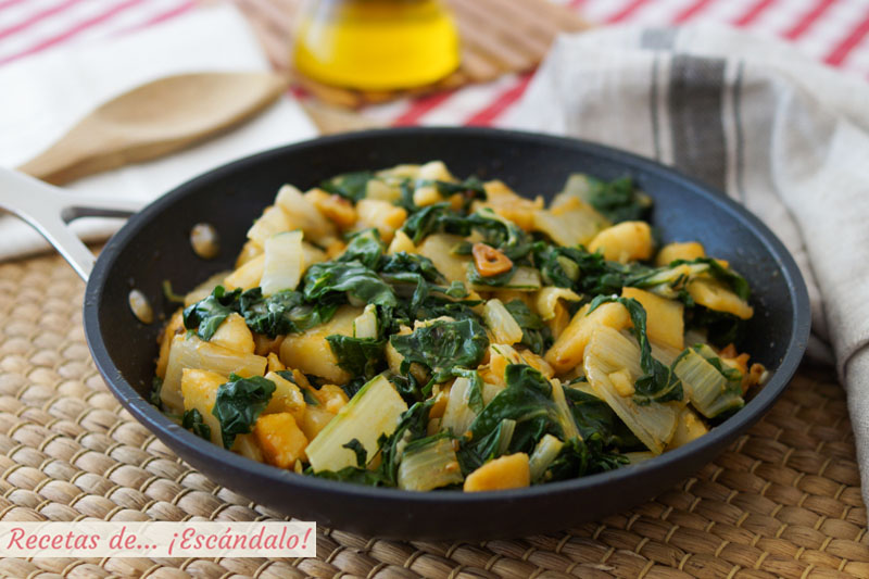 Acelgas rehogadas con patatas y pimenton, riquisimas