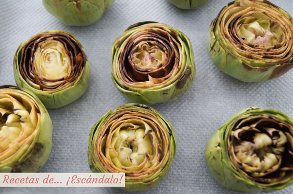 Alcachofas peladas preparadas