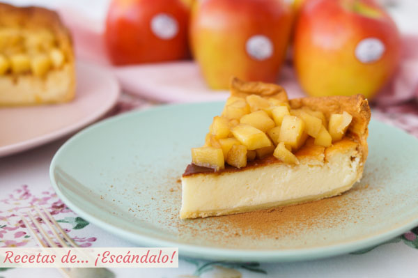 Como hacer tarta de queso y yogur al horno con manzana y masa quebrada