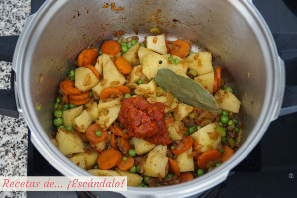 Ingredientes para el estofado de ternera con patatas y verduras