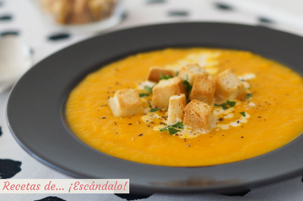 Receta de crema de calabaza y zanahoria, saludable y deliciosa