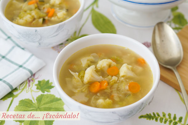 Receta de sopa de verduras casera