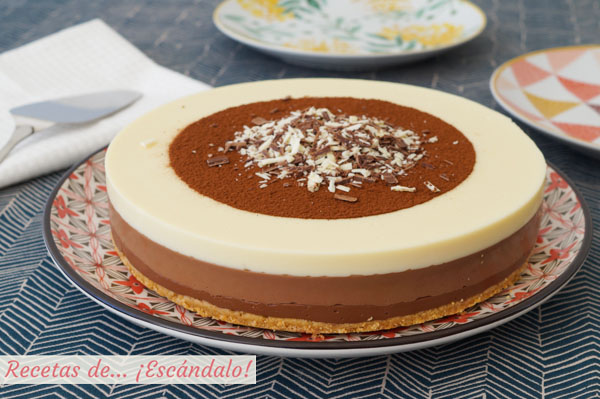 Receta muy facil de tarta de tres chocolates paso a paso