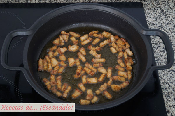 Tocino o panceta frito