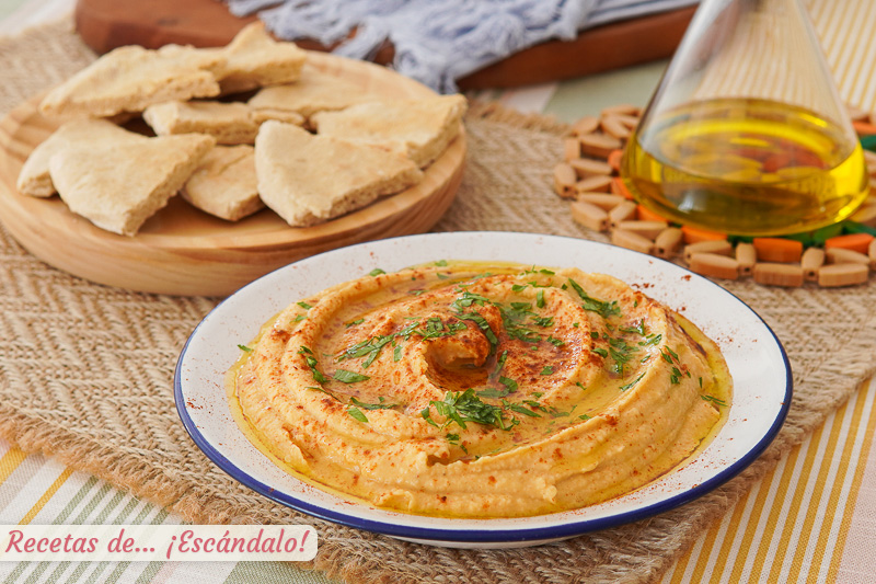Hummus de garbanzos casero, un aperitivo fantastico