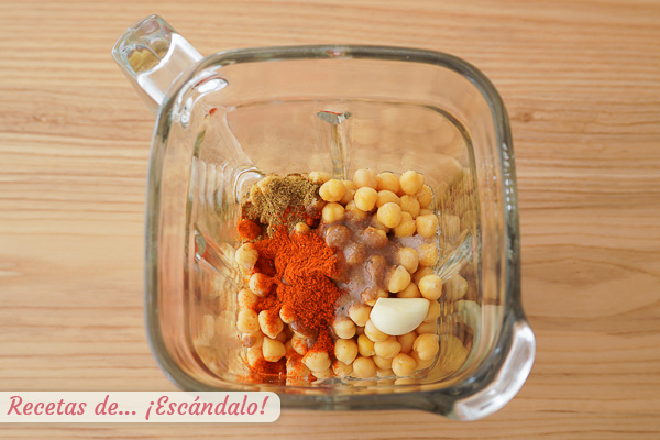 Ingredientes hummus pure garbanzos tahini