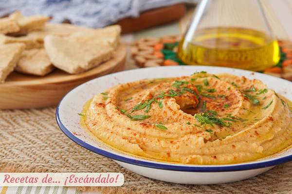 Receta de hummus de garbanzos casero, un aperitivo fantastico
