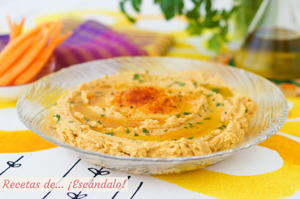 Receta de hummus de garbanzos o pure de garbanzos, facil y riquisimo